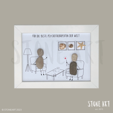 Steinbild Psychotherapeutin - Geschenk mit Herz