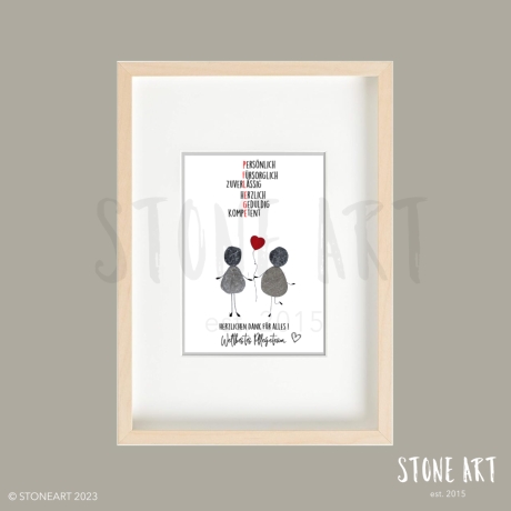 Steinbild Weltbestes Pflegeteam - Dankeschoen-Geschenk Pflege