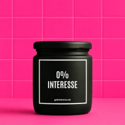 Duftkerze „0% Interesse“ – Dankeschön Geschenk