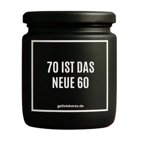 Duftkerze „70 IST DAS NEUE 60“ – Geburtstagsgeschenk