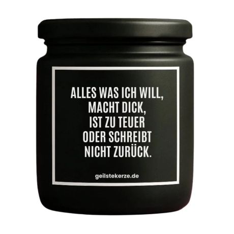 Duftkerze „ALLES WAS ICH WILL“ – Dankeschön Geschenk