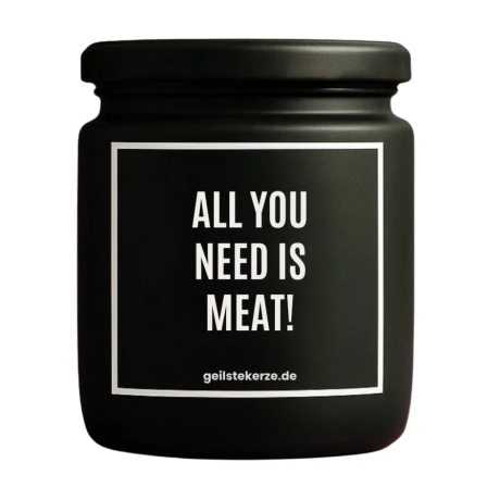 Duftkerze „ALL YOU NEED IS MEAT!“ – Wichtelgeschenk Büro