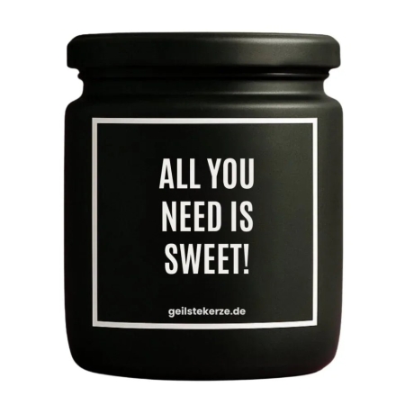 Duftkerze „ALL YOU NEED IS SWEET!“ – Geschenk einfach so