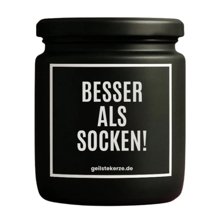 Duftkerze „Besser als Socken“ – lustiges Geschenk für Männer