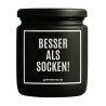 Duftkerze „Besser als Socken“ – lustiges Geschenk für Männer