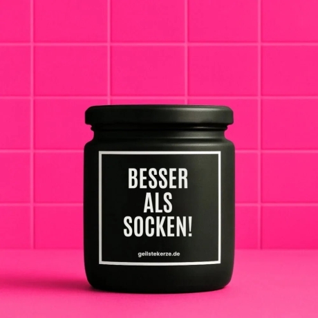Duftkerze „Besser als Socken“ – lustiges Geschenk für Männer