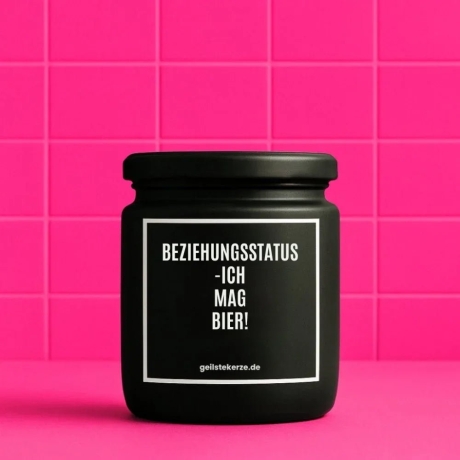 Duftkerze „BEZIEHUNGSSTATUS -ICH MAG BIER!“ – Geschenk für Männer