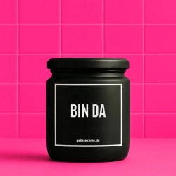 Duftkerze „Bin Da“ – Geschenk fürs Büro