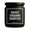 Duftkerze „BO! GEHASST VERDAMMT VERGÖTTERT“
