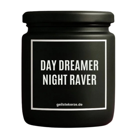 Duftkerze „DAY DREAMER NIGHT RAVER“ – Geschenk für Technofans