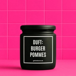 Duftkerze „Duft: Burger Pommes“ – Geschenk für die Freundin