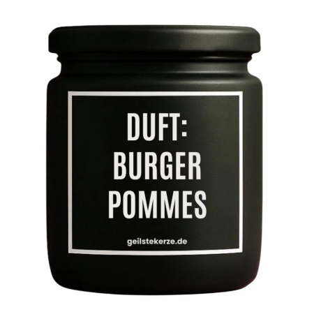 Duftkerze „Duft: Burger Pommes“ – Geschenk für die Freundin