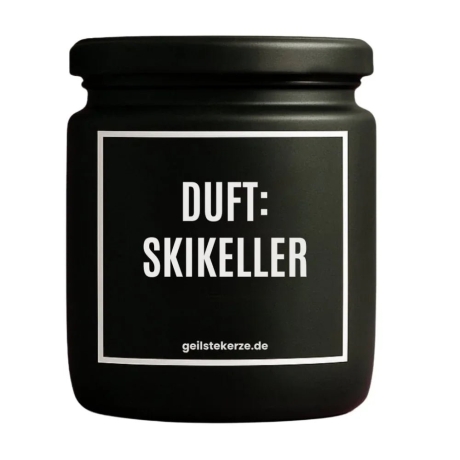 Duftkerze „Duft: SKIKELLER“ – lustiges Mitbringsel