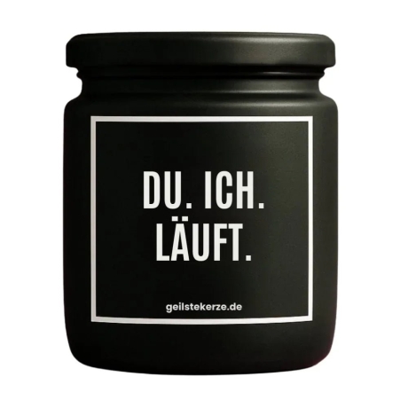 Duftkerze „Du. Ich. Läuft“ – Wichtelgeschenk Kollegin