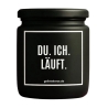 Duftkerze „Du. Ich. Läuft“ – Wichtelgeschenk Kollegin