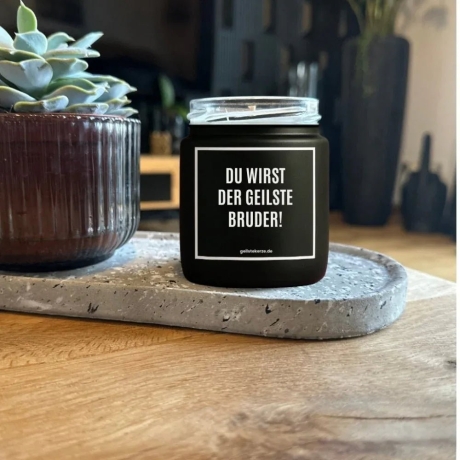 Duftkerze „DU WIRST DER GEILSTE BRUDER!“