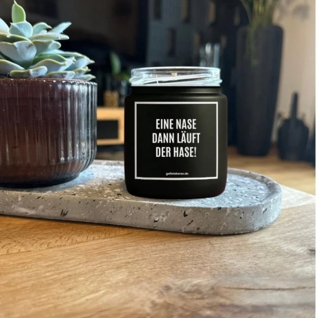 Duftkerze „EINE NASE DANN LÄUFT DER HASE!“ – Dankeschön Geschenk