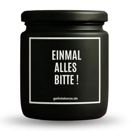 Duftkerze „Einmal Alles Bitte“ – Geschenk für die Freundin