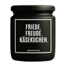 Duftkerze „Friede. Freude. Käsekuchen.“
