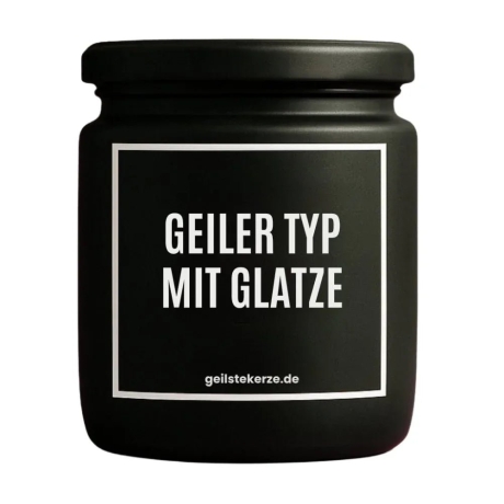 Duftkerze „GEILER TYP MIT GLATZE“ – Geschenk fürs Büro