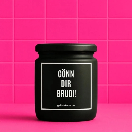 Duftkerze „Gönn Dir Brudi!“ – Geschenk für den Bruder