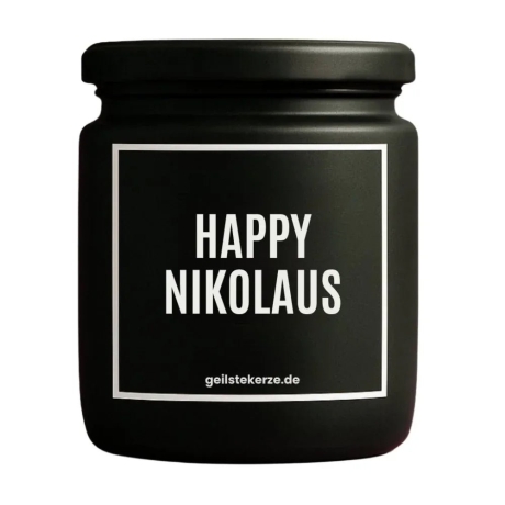 Duftkerze „Happy Nikolaus“ – Weihnachtsgeschenk mit Spruch