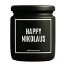Duftkerze „Happy Nikolaus“ – Weihnachtsgeschenk mit Spruch