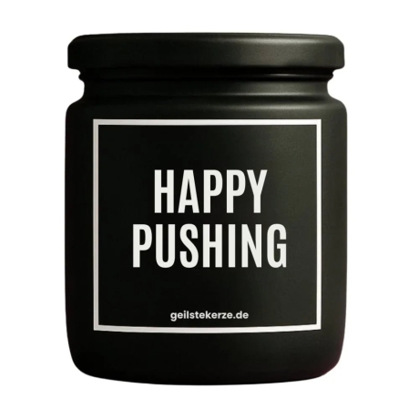 Duftkerze „Happy Pushing“ – Geschenk zum Geburtstag für Frauen