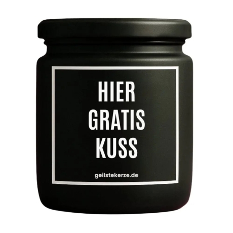 Duftkerze „Hier Gratis Kuss“ – Geschenk beste Freundin