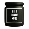 Duftkerze „Hier Gratis Kuss“ – Geschenk beste Freundin
