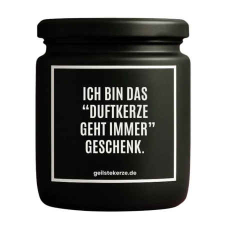 Duftkerze mit Spruch – Verlegenheitsgeschenk, das passt