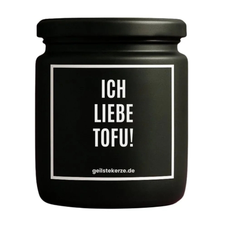 Duftkerze „Ich Liebe Tofu!“ – Geschenk für den Lieblingsmenschen