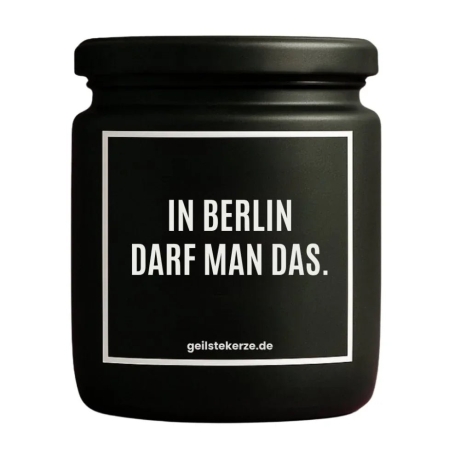 Duftkerze „IN BERLIN DARF MAN DAS.“ – Geschenk Kollegin