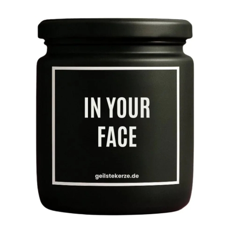 Duftkerze „In Your Face“ – lustiges Geschenk für sie