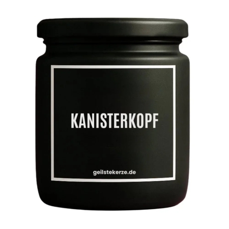 Duftkerze „Kanisterkopf“ – kleines Geschenk zum Danke sagen
