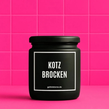 Duftkerze „Kotzbrocken“ – lustiges Geschenk fürs Team