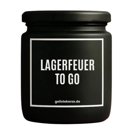 Duftkerze „Lagerfeuer to go“ – Campinggeschenk mit Spruch