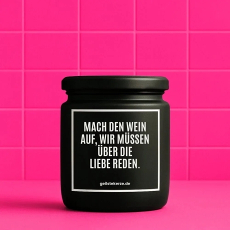 Duftkerze „MACH DEN WEIN AUF“ – Geschenk für Weinliebhaber