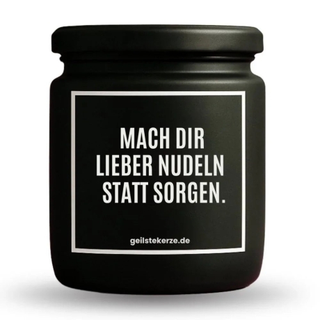 Duftkerze „Nudeln statt Sorgen“ – Geschenk Aufmunterung