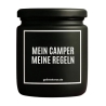 Duftkerze „MEIN CAMPER. MEINE REGELN“ – Geschenk für Camper
