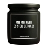 Duftkerze „MIT MIR GEHT ES STEIL BERGAB!“ – Geschenk für Genießer