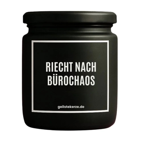Duftkerze „Riecht nach Bürochaos“ – Geschenk fürs Büro