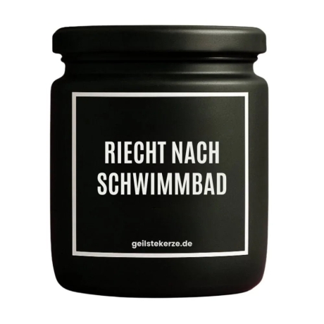 Duftkerze „Riecht Nach Schwimmbad“ – lustiges Mitbringsel