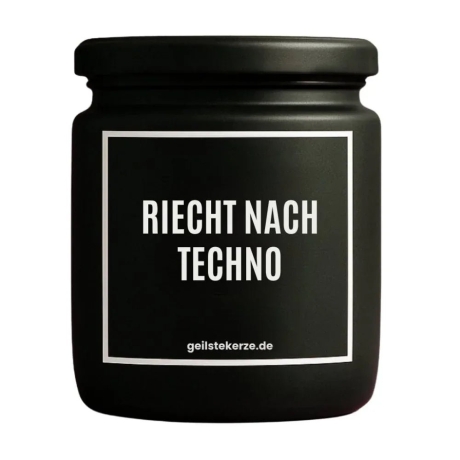 Duftkerze „Riecht Nach Techno“ – Geschenk für Technofans
