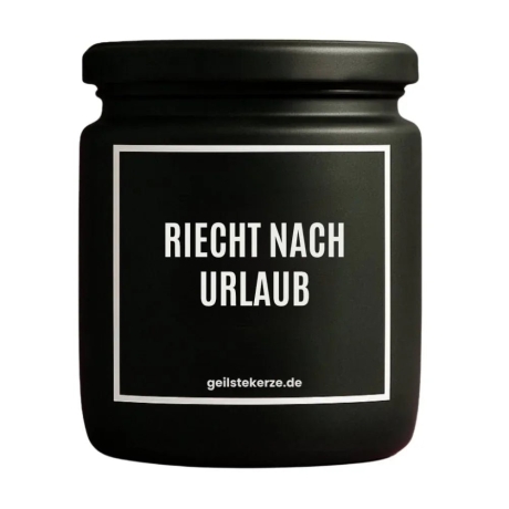 Duftkerze „Riecht Nach Urlaub“ – Geschenk für Genießer