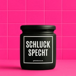 Duftkerze „Schluckspecht“ – Geschenk zum Geburtstag für Frauen