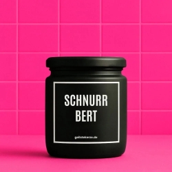 Duftkerze „Schnurrbert“ – Geschenk zum Geburtstag für Männer