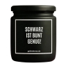 Duftkerze „SCHWARZ IST BUNT GENUG!“ – Wichtelgeschenk Kollegin