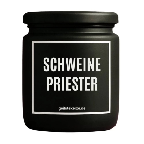 Duftkerze „Schweinepriester“ – Geschenk mit Spruch