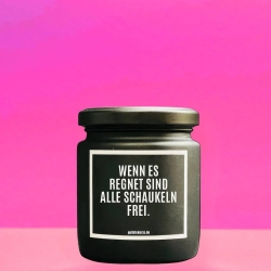Duftkerze „WENN ES REGNET SIND ALLE SCHAUKELN FREI“
